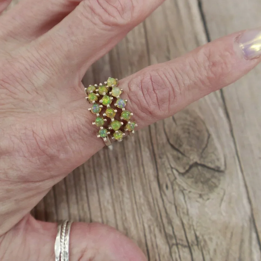 Sienna Opal Ring Womens Boho Bohemian Hippie Gypsy Pretty Gift Anniversary NWT‎